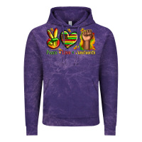 Cloud Purple peace love juneteenth Vintage Hoodie - texasbilliewilder