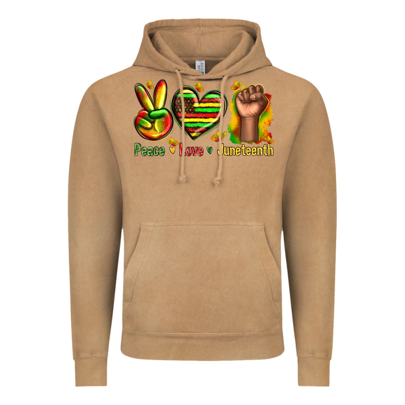 Peace Love Juneteenth Vintage Hoodie by texasbilliewilder | Teevron