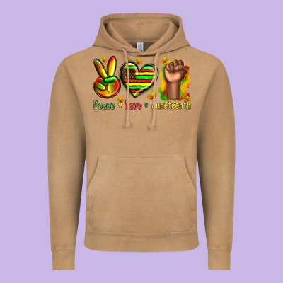 Vintage Hoodie peace love juneteenth