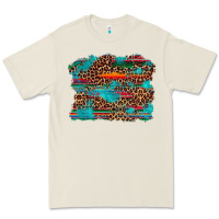 Bone western serape leopard turquoise  background Premium Tee - Artiststas