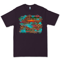 Plum western serape leopard turquoise  background Premium Tee - Artiststas