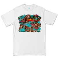 White western serape leopard turquoise  background Premium Tee - Artiststas