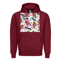 Burgundy teacher thunderbolt and glasses Zipper Hoodie - BundleAndBundleShop