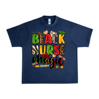 Navy Black Nurse magic juneteenth Urban Heavy Tee - Zillion Design Studio