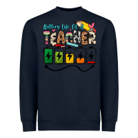 Navy battery life of a teacher Heavyweight Sweatshirt - Zillion Design Studio