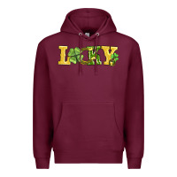 Burgundy lucky horseshoe and four leaf clover Premium Hoodie - AdoDesignShop