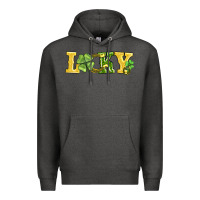 Charcoal Heather lucky horseshoe and four leaf clover Premium Hoodie - AdoDesignShop