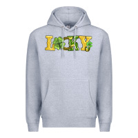 Heather Grey lucky horseshoe and four leaf clover Premium Hoodie - AdoDesignShop