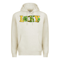 Oatmeal Heather lucky horseshoe and four leaf clover Premium Hoodie - AdoDesignShop