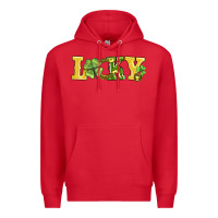 Red lucky horseshoe and four leaf clover Premium Hoodie - AdoDesignShop