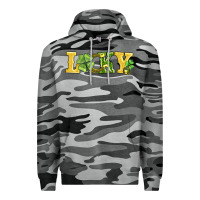 Slate Camo lucky horseshoe and four leaf clover Premium Hoodie - AdoDesignShop
