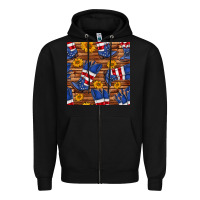Black america western boots and sunflower seamless pattern Zipper Hoodie - BundleAndBundleShop
