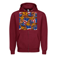 Burgundy america western boots and sunflower seamless pattern Zipper Hoodie - BundleAndBundleShop