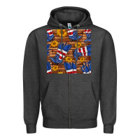Charcoal Heather america western boots and sunflower seamless pattern Zipper Hoodie - BundleAndBundleShop