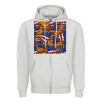 Dove Grey america western boots and sunflower seamless pattern Zipper Hoodie - BundleAndBundleShop