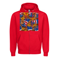 Red america western boots and sunflower seamless pattern Zipper Hoodie - BundleAndBundleShop