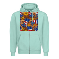 Seafoam america western boots and sunflower seamless pattern Zipper Hoodie - BundleAndBundleShop