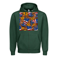 Sports Green america western boots and sunflower seamless pattern Zipper Hoodie - BundleAndBundleShop