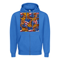 True Royal america western boots and sunflower seamless pattern Zipper Hoodie - BundleAndBundleShop