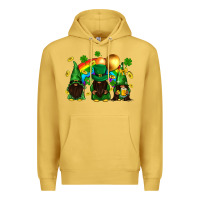 Antique Gold St. Patrick's afro gnomies with rainbow Premium Hoodie - BundleAndBundleShop