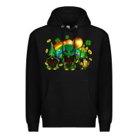 Black St. Patrick's afro gnomies with rainbow Premium Hoodie - BundleAndBundleShop