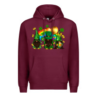 Burgundy St. Patrick's afro gnomies with rainbow Premium Hoodie - BundleAndBundleShop