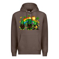 Coffee St. Patrick's afro gnomies with rainbow Premium Hoodie - BundleAndBundleShop