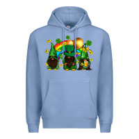 Colony Blue St. Patrick's afro gnomies with rainbow Premium Hoodie - BundleAndBundleShop