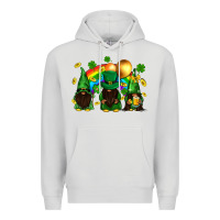 Dove Grey St. Patrick's afro gnomies with rainbow Premium Hoodie - BundleAndBundleShop