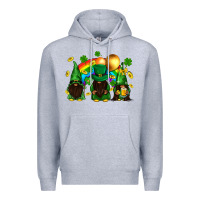 Heather Grey St. Patrick's afro gnomies with rainbow Premium Hoodie - BundleAndBundleShop