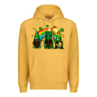 Mustard St. Patrick's afro gnomies with rainbow Premium Hoodie - BundleAndBundleShop