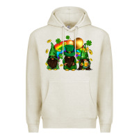 Oatmeal Heather St. Patrick's afro gnomies with rainbow Premium Hoodie - BundleAndBundleShop