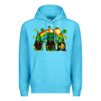 Ocean Blue St. Patrick's afro gnomies with rainbow Premium Hoodie - BundleAndBundleShop
