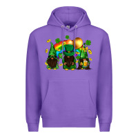 Purple St. Patrick's afro gnomies with rainbow Premium Hoodie - BundleAndBundleShop
