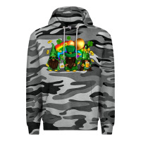 Slate Camo St. Patrick's afro gnomies with rainbow Premium Hoodie - BundleAndBundleShop