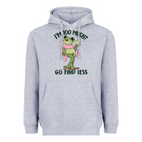 Heather Grey i'm too much go find less boujee frog Heavyweight Hoodie - MaliasSmallBusiness