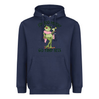 Navy i'm too much go find less boujee frog Heavyweight Hoodie - MaliasSmallBusiness