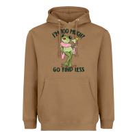 Toasted Coconut i'm too much go find less boujee frog Heavyweight Hoodie - MaliasSmallBusiness
