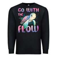 Black go with flow turtle Premium Sweatshirt - MaliasSmallBusiness