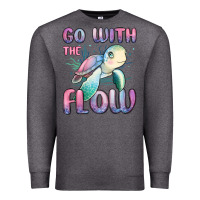 Charcoal Heather go with flow turtle Premium Sweatshirt - MaliasSmallBusiness