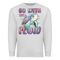 Dove Grey go with flow turtle Premium Sweatshirt - MaliasSmallBusiness