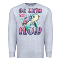 Heather Grey go with flow turtle Premium Sweatshirt - MaliasSmallBusiness
