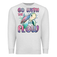 Oatmeal Heather go with flow turtle Premium Sweatshirt - MaliasSmallBusiness