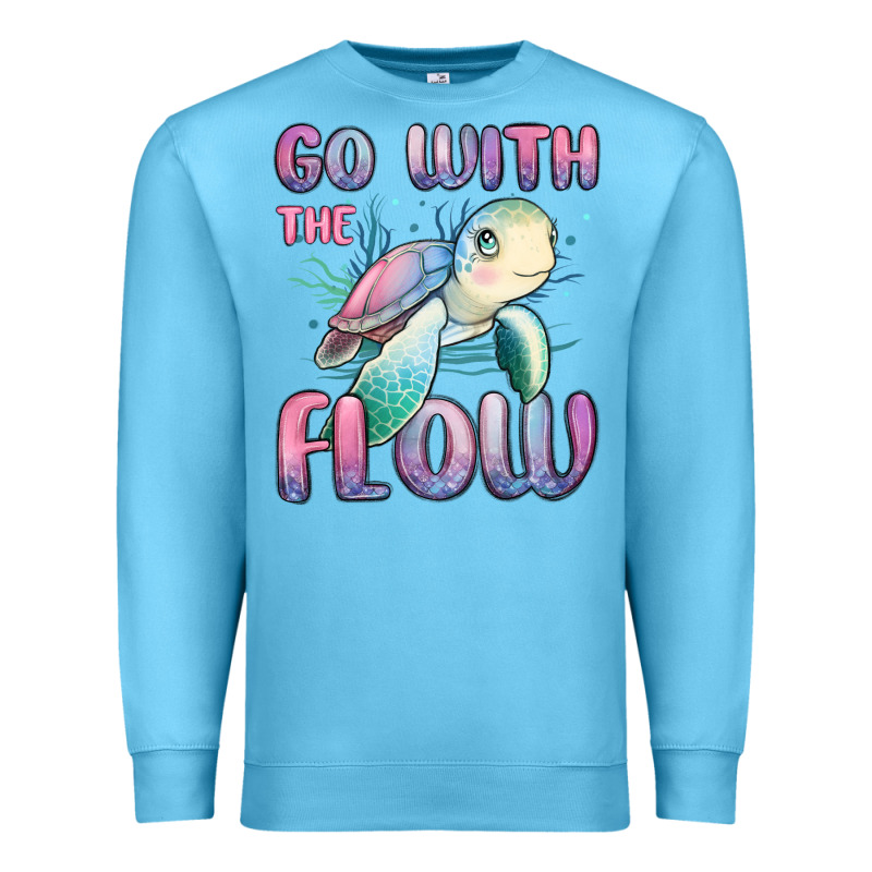 Go With Flow Turtle Premium Sweatshirt by MaliasSmallBusiness | Teevron