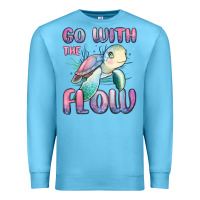 Ocean Blue go with flow turtle Premium Sweatshirt - MaliasSmallBusiness