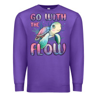 Purple go with flow turtle Premium Sweatshirt - MaliasSmallBusiness