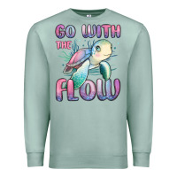 Seafoam go with flow turtle Premium Sweatshirt - MaliasSmallBusiness