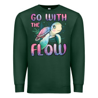 Sports Green go with flow turtle Premium Sweatshirt - MaliasSmallBusiness