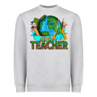 Heather Grey sped teacher with earth globe Heavyweight Sweatshirt - texasbilliewilder