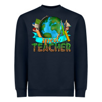 Navy sped teacher with earth globe Heavyweight Sweatshirt - texasbilliewilder